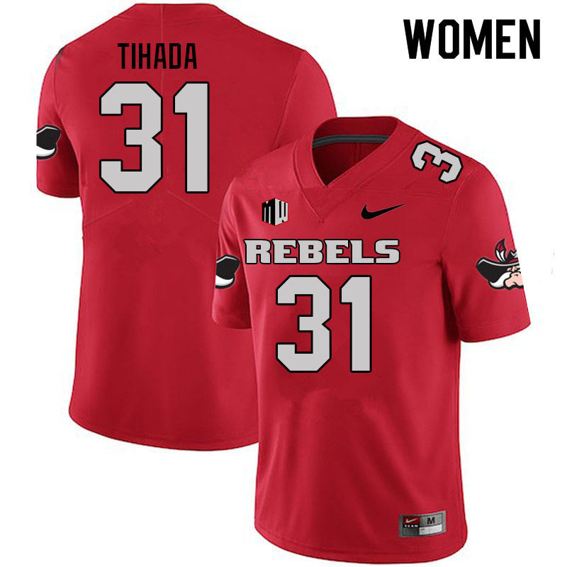 Women #31 Josh Tihada UNLV Rebels College Football Jerseys Sale-Scarlet